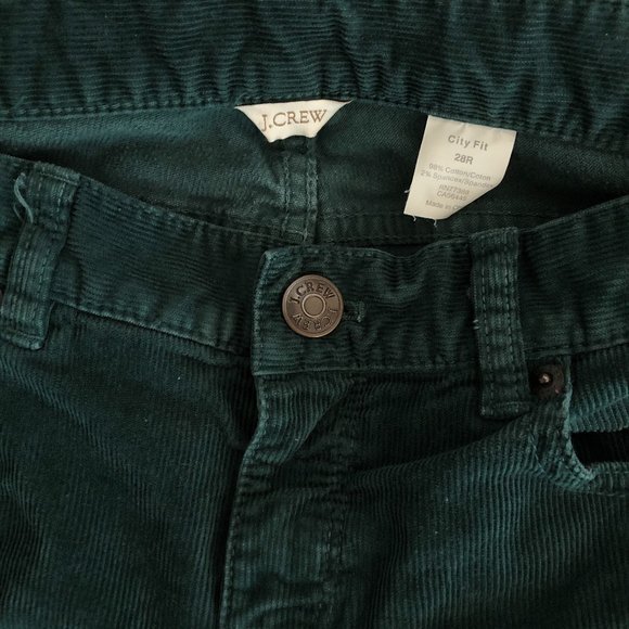 J. Crew City Fit Classic Green Corduroy Pants - Picture 4 of 4